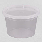 PCM - S-16 - 16 Oz Clear Microwavable Deli Container With Lid - 24 Sets - Bulk Mart