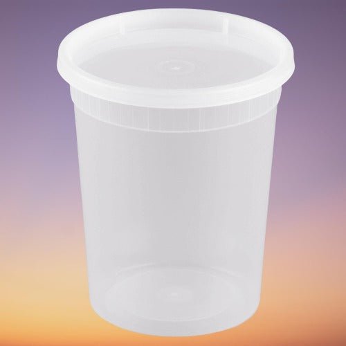 PCM - S-32 - 32 Oz Clear Microwavable Deli Container With Lid - 240 Sets - Bulk Mart