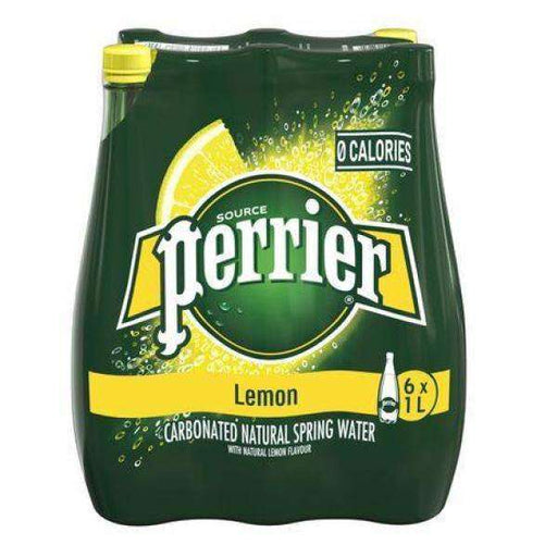 Perrier - Lemon Sparkling Natural Mineral Water PET- 6 x 1 L - Bulk Mart