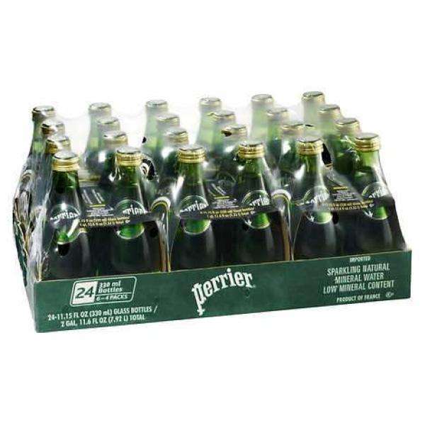 Perrier - Sparkling Natural Water Glass Bottle - 24 x 330 ml - Bulk Mart