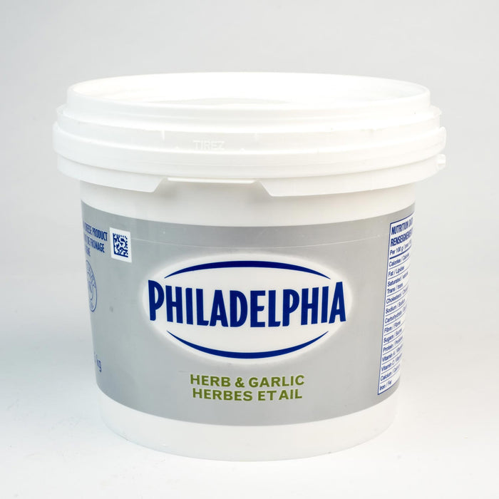 Philadelphia - Herb And Garlic Cream Cheese Pail - 1.5 Kg - Bulk Mart