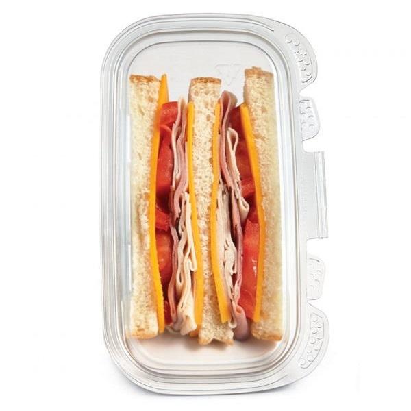 Placon - SW4-000T-W Crystal Seal Angled Hinged Sandwich Wedge - 200/Case - Bulk Mart