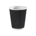 Pronto - 8 Oz Ripple Wall Hot Paper Cup Black - 25 / Sleeve - Bulk Mart