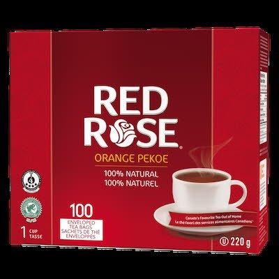 Red Rose - Orange Pekoe Enveloped Tea Bags 1.5 Cup - 100 / Pack - Bulk Mart