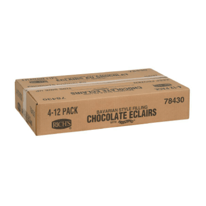 Rich's - Chocolate Iced Eclairs Bavarian Cream Filling - 4x12pcs/Case - Bulk Mart