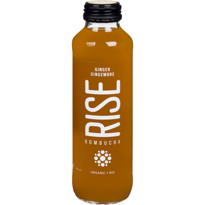 RISE Kombucha - Organic Fresh Ginger White Tea - 414 ml - Bulk Mart