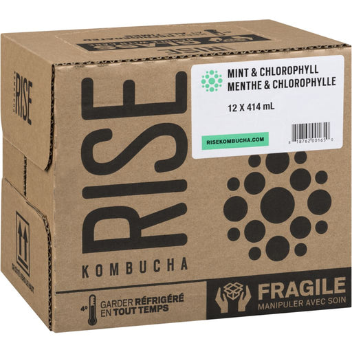 RISE Kombucha - Organic Mint and Chlorophyll Green Tea - 414 ml - Bulk Mart