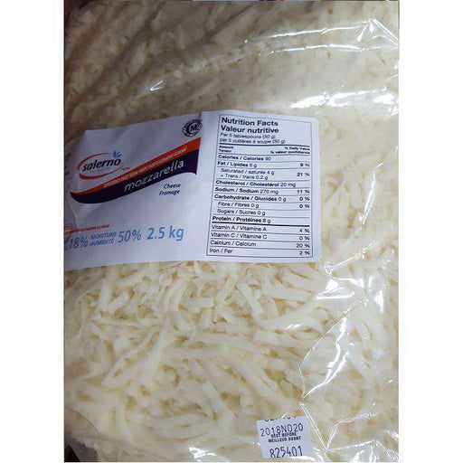 Salerno - 18% Mozzarella Shredded Cheese - 2.5 Kg - Bulk Mart