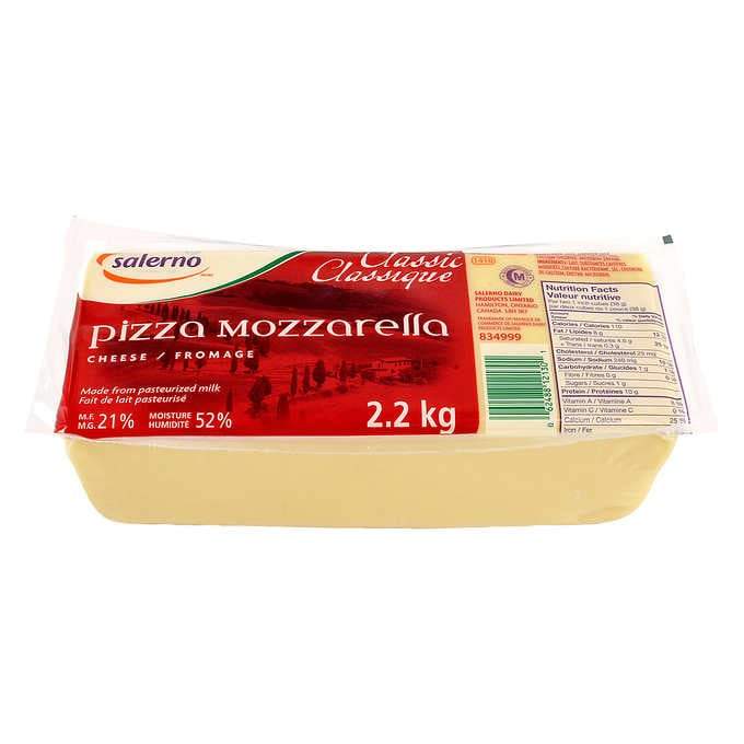 Salerno - Classic Pizza Mozzarella Block - 2.2 Kg - Bulk Mart