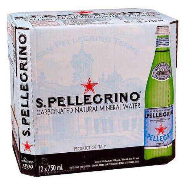 San Pellegrino - Sparkling Natural Mineral Water Glass - 12 x 750 ml - Bulk Mart