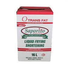 Saporito - Liquid Frying Shortening - 16 L - Bulk Mart