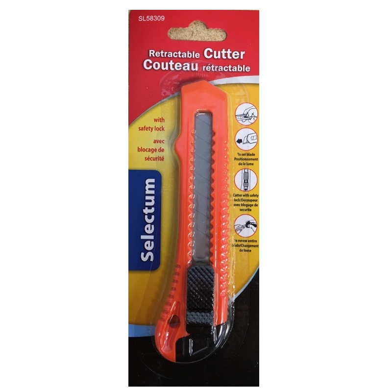 Selectum - Retractable Utility Cutter Large SL58309 - Each - Bulk Mart