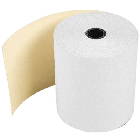 SmartChoice - 3" x 3" 2 Ply White/Yellow Kitchen Bond Paper Rolls - 50/Case - Bulk Mart