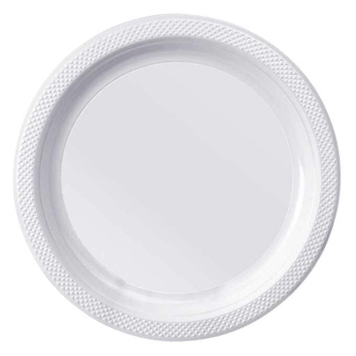 SmartChoice - 9" Heavy Duty Plastic Plates White - 4 x 100/Case - Bulk Mart