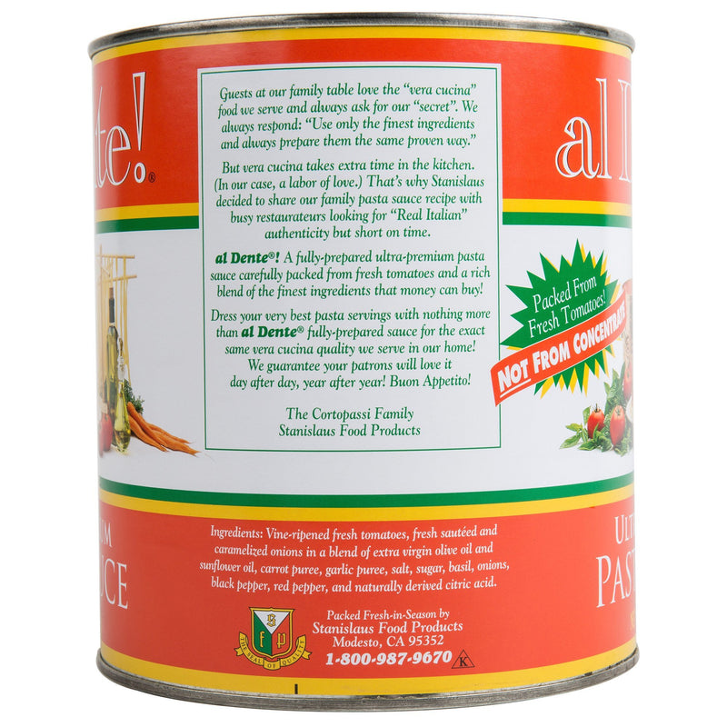 Stanislaus Al Dente - Ultra Premium Pasta Sauce - 100 oz - Bulk Mart