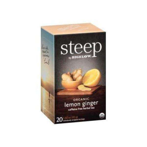 Steep By Bigelow - Organic Lemon Ginger Herbal Tea Bags - 20/Box - Bulk Mart