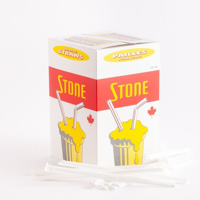 Stone - 8" Flexible Straw Wrapped 71900 - 6 x 400 / Case - Bulk Mart