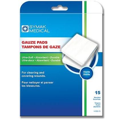 Symak - 2" x 2" Gauze Pads - 15 / Pack - Bulk Mart