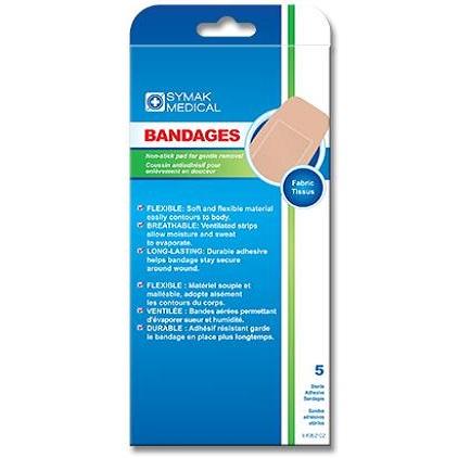 Symak - Fabric Bandages Extra Large Size - 5/Pack - Bulk Mart