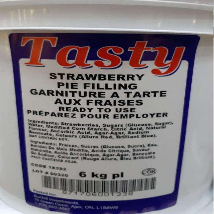 Tasty - Strawberry Pie Filling - 6 Kg - Bulk Mart