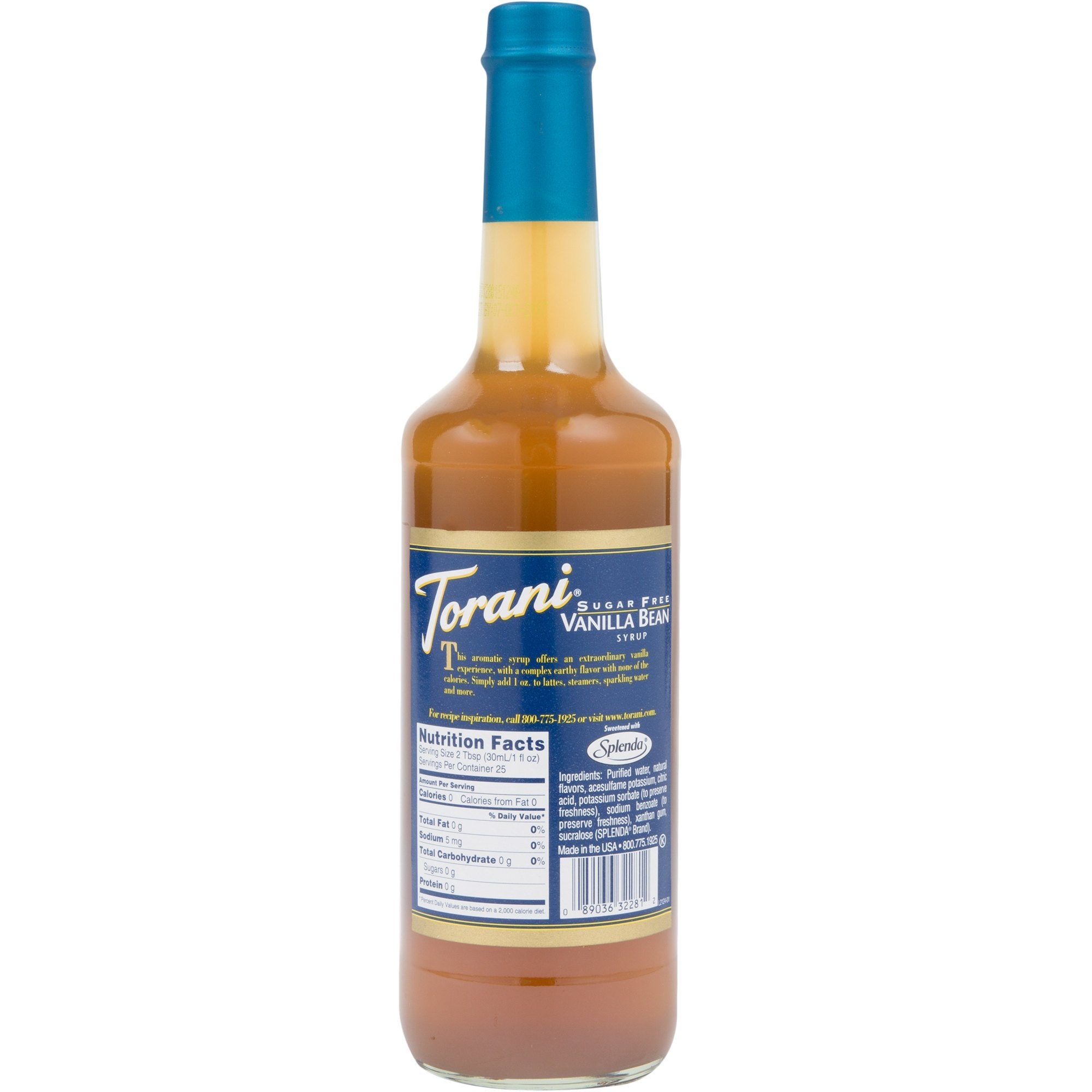 Torani Sugar Free Vanilla Bean Syrup 750 ml Bulk Mart Canada