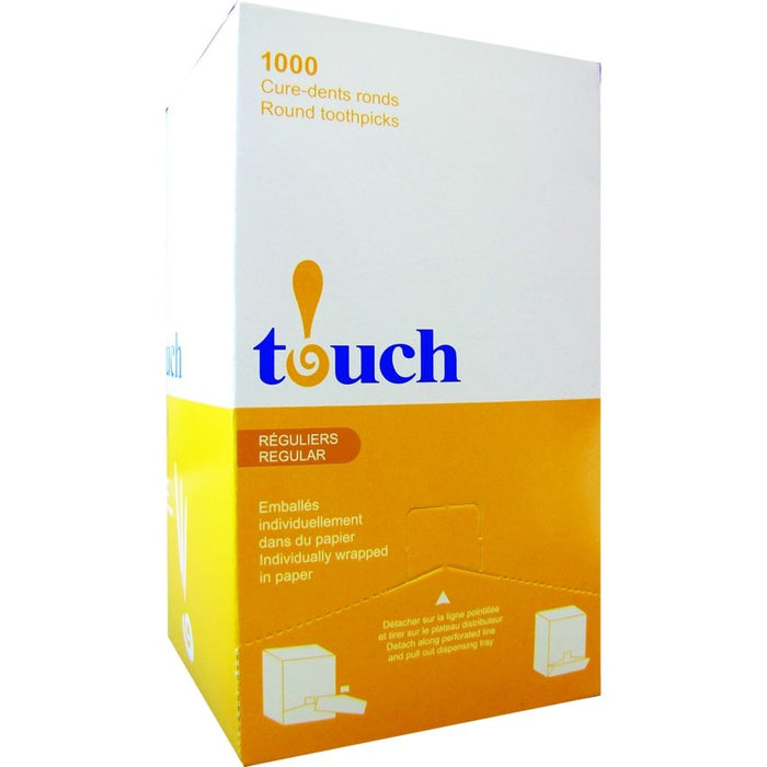Touch - Toothpicks Round Paper Wrapped 80-10112 - 1000/Pack - Bulk Mart