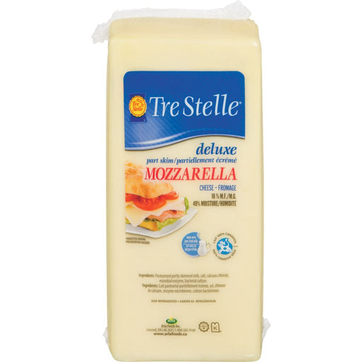 Tre Stelle - Deluxe Mozzarella 20% Block - 19.99 Per Kg - Avrg Weight 2.5 Kg - Bulk Mart