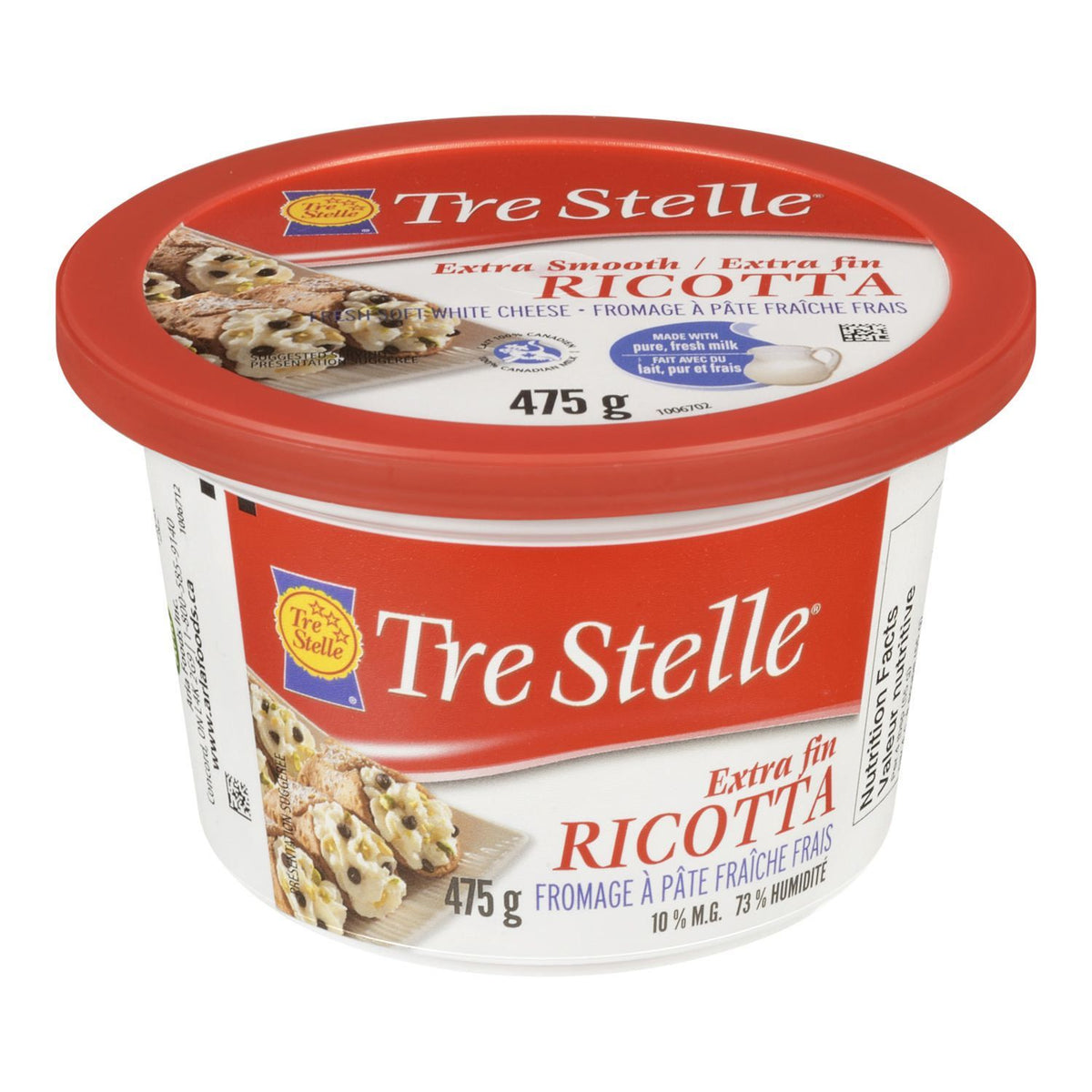 Extra Smooth Ricotta 475g Tre Stelle Wholesale Cheese Supplier — Bulk Mart