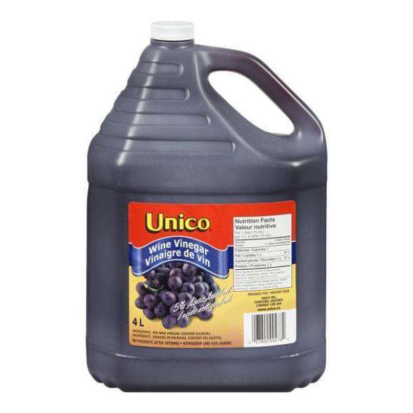 Unico - Red Wine Vinegar - 4 L - Bulk Mart