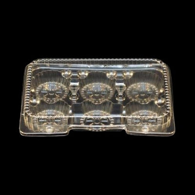 Vespa VEL-042 - 9.85" x 7.3" x 1.675"- 6 Large Tarts Container OPS - 200/Pack - Bulk Mart