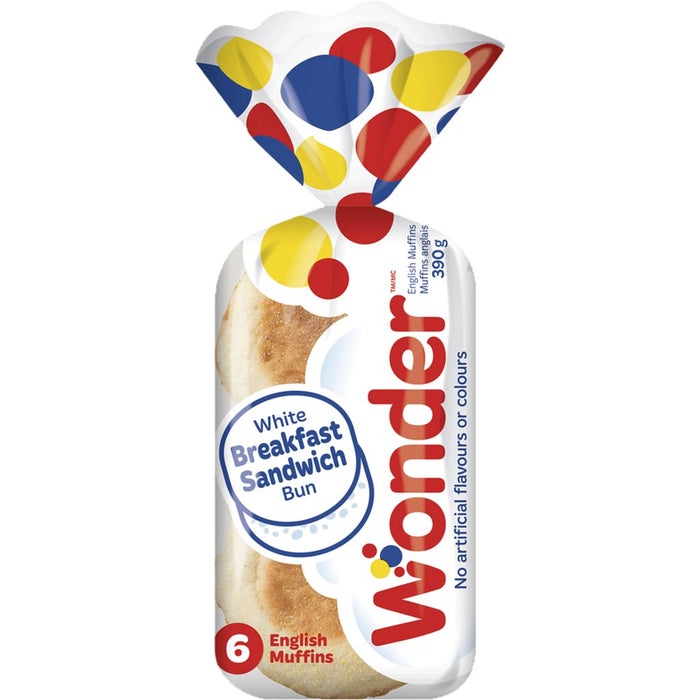 Wonder - English Muffins Breakfast Sandwich Bun - 6 Pack - Bulk Mart