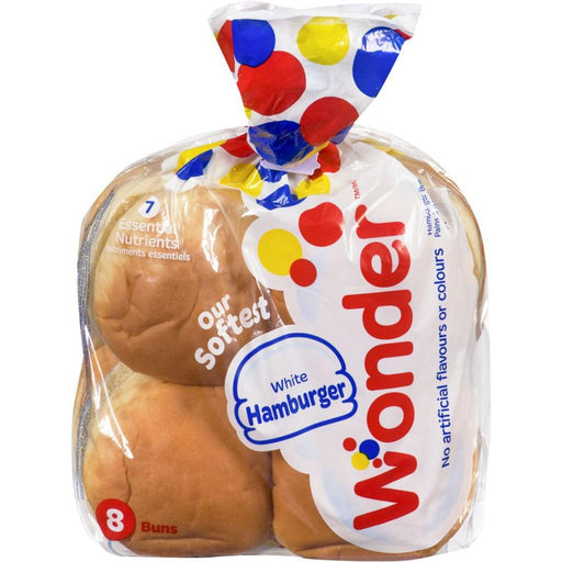 Wonder - White Hamburger Buns - 8 / Pack - Bulk Mart