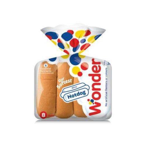 Wonder - White Hotdog Buns - 8 / Pack - Bulk Mart