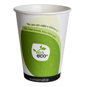 Yeseco - 12 Oz Compostable Hot Paper Cups Printed PLA Lined - 20 x 50/Case - Bulk Mart