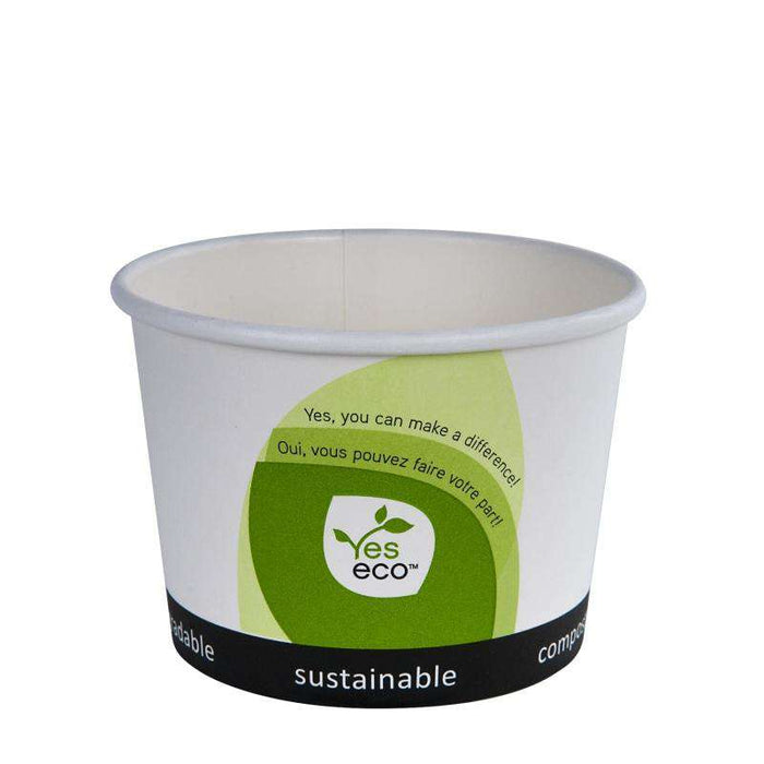 Yeseco - 16 Oz Compostable Paper Bowl Printed PLA Lined - 25/Sleeve - Bulk Mart
