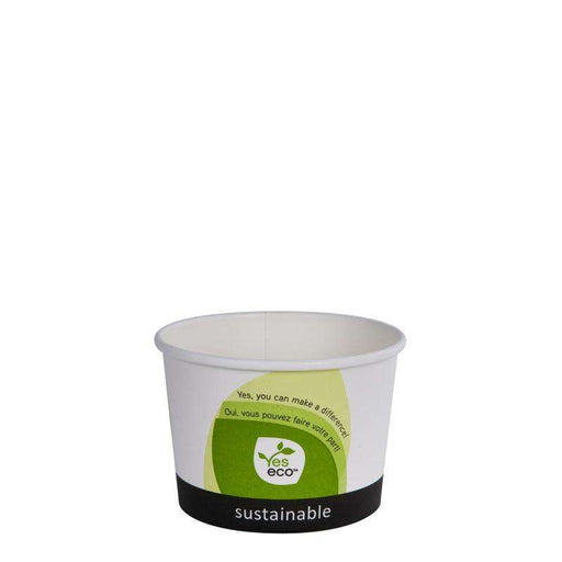 Yeseco - 8 Oz Compostable Paper Bowl Printed PLA Lined - 20 x 50/Case - Bulk Mart