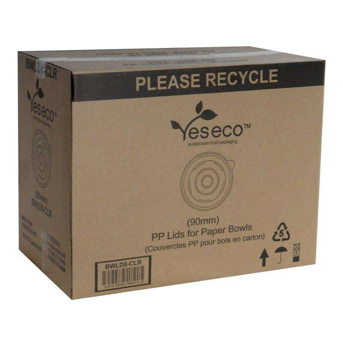 Yeseco - Compostable Lids For 8 Oz PLA Paper Bowl - 20 x 50/Case - Bulk Mart