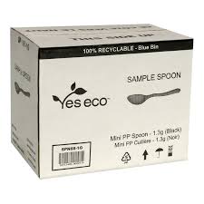 Yeseco - Mini Black PP Spoon 88MM - 8 x 250 pcs/Case - Bulk Mart