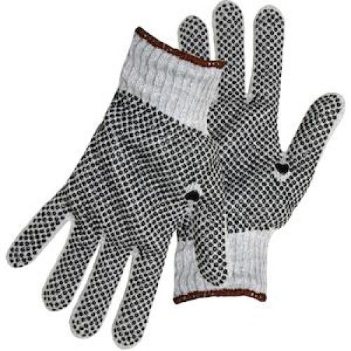 Zoran - Dotted Work Glove One Size Black/Gray/White- 12/Pack - Bulk Mart